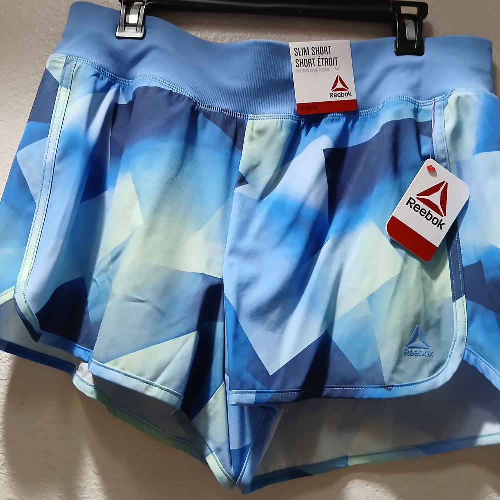Reebok Blue Athletic Shorts with Ombre Design